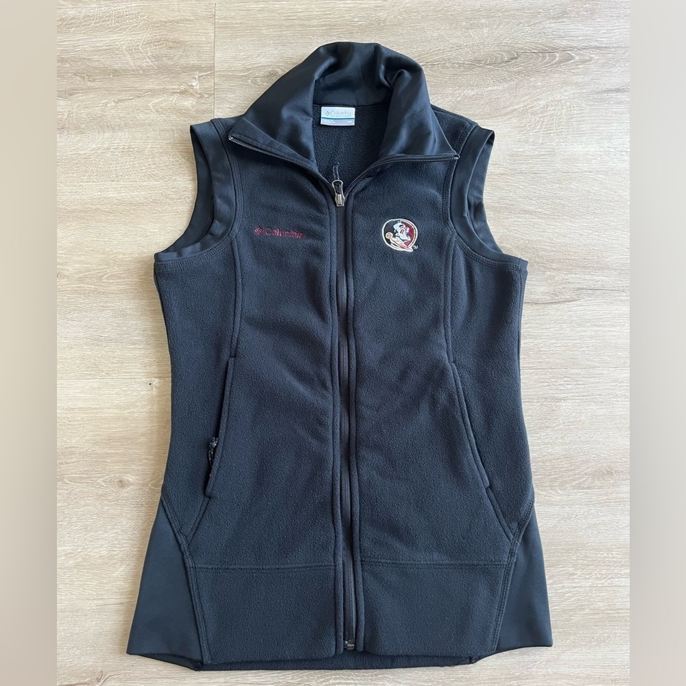 Columbia Florida State University Black Vest Fleece SZ XS